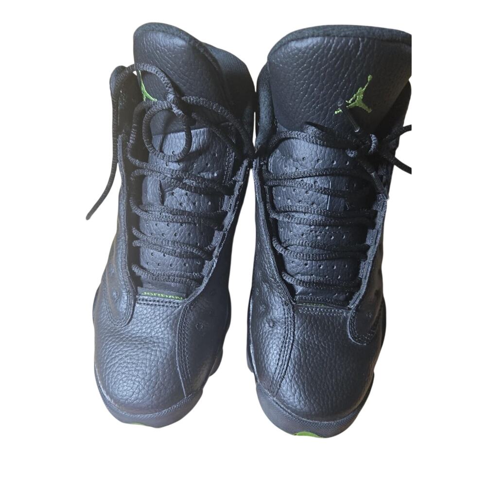 Air Jordan 13 Retro Black Green Size 5.5Y Basketball Shoes Jumpman Logo
